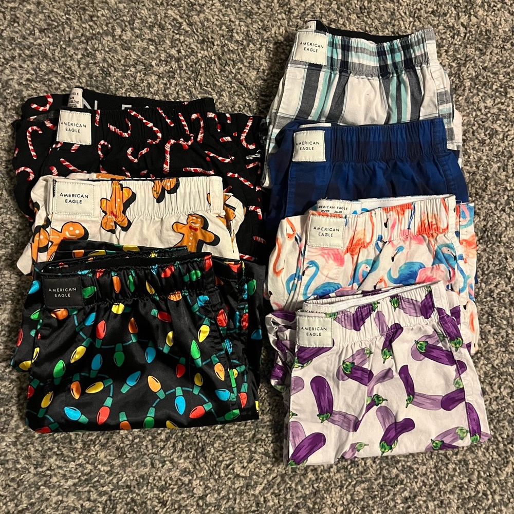Men’s American eagle boxers, used to sleep in as shorts. Set of 7